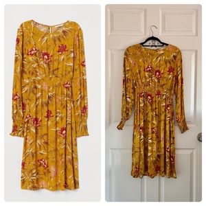 H&M Maternity smocked dress Yellow Floral